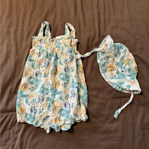 Bluey Adorable Baby Romper and Hat Set